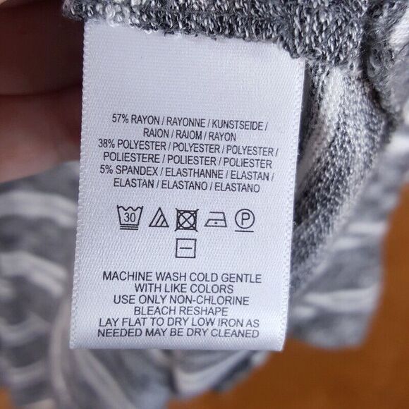 POSTMARK Womens Sweater Small Gray White Stripe Oversized Dolman ANTHROPOLOGIE - Picture 6 of 9